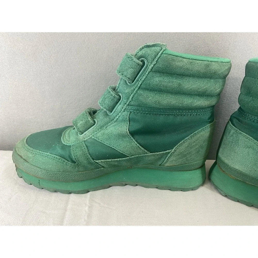 One Sport  Women Size 9 Ankle Boots Retro Green Suede Hook&Loop‎ Insulated EUC